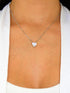 Crystal Heart White Rhodium Plated Necklace